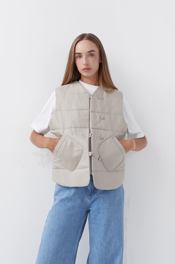 Камізелька льон стьобана двостороння (КА 98)